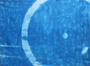 Cyanotypie auf Leinwand 50x70cm, Rayogramm